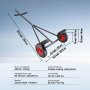 VEVOR Boottrailer Doll 450lb Laadvermogen Carbon Steel Aanhanger met 98-115 Verstelbare Lengte 16 Pneumatische Banden en Antislipbevestiging