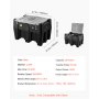 VEVOR draagbare dieseltank, 484,5 l inhoud en 45 l/min debiet, gasbrandstoftank met 12 V-transferpomp en 4 m rubberen slang, dieseltransfertanks voor brandstoftransport, zwart