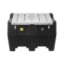 VEVOR draagbare dieseltank, 484,5 l inhoud en 45 l/min debiet, gasbrandstoftank met 12 V-transferpomp en 4 m rubberen slang, dieseltransfertanks voor brandstoftransport, zwart