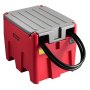 VEVOR draagbare dieseltank, 220 liter inhoud en 48 l/min debiet, gastank met 12V transferpomp en 4 m rubberen slang, PE dieseltransfertanks voor brandstoftransport, rood