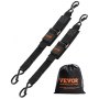 VEVOR Retractable Ratchet Straps, 2 in x 2 ft Ratchet Tie Down Straps with Security Lock S Hooks, 2 Pack Heavy Duty Ratchet Tie Down Straps with 1500 lbs Break Strength, for Trailers, Vehicles, Boat