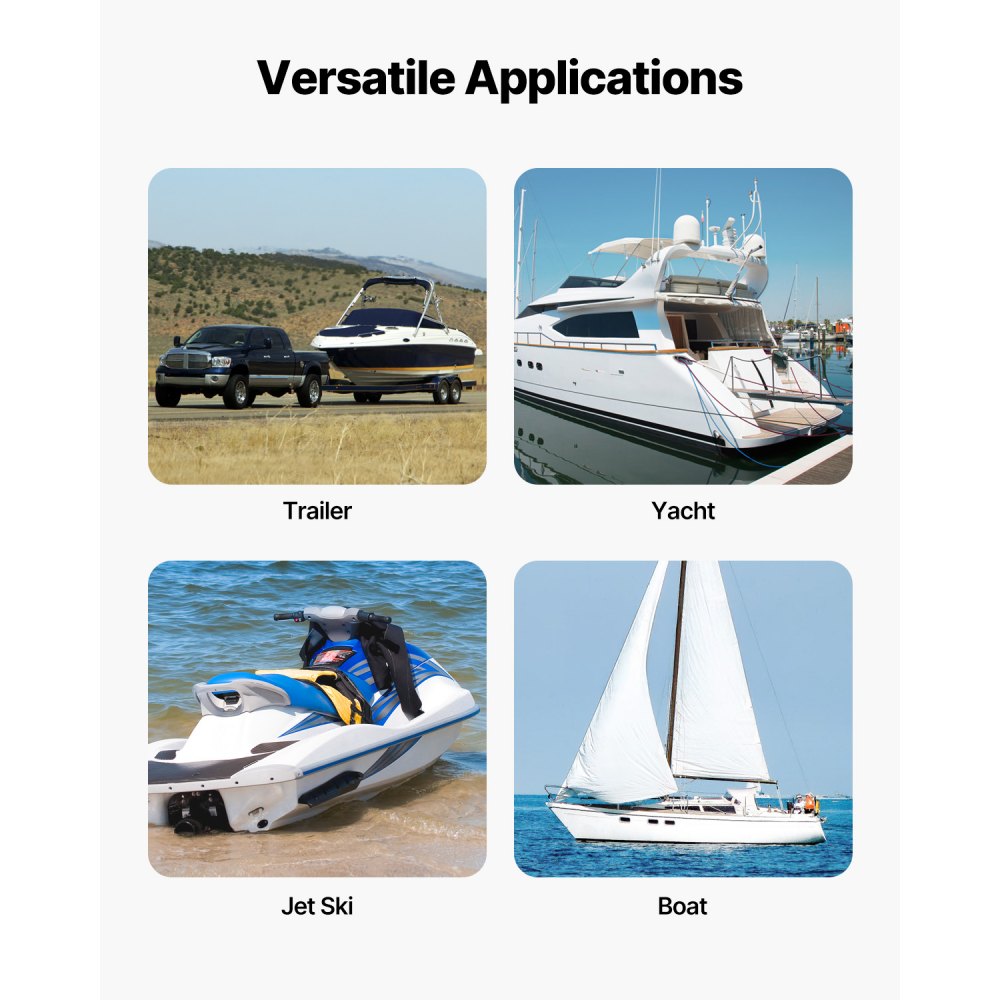 VEVOR ratelspanbanden, 5,08 x 121,92 m spanbanden met veiligheidsslot S-haak, set van 2 zware spanbanden met 680,4 kg breeksterkte en 226,8 kg nominaal draagvermogen, voor aanhangers, voertuigen, boten