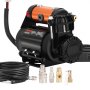 VEVOR 12V autocompressor 150PSI luchtcompressor 3.5CFM (100L/Min) autobandenpomp met hittebestendige luchtpomp inclusief 3m netsnoer en 5,5m luchtslang Ideaal voor vrachtwagens, SUV's, campers, opblaasboten etc.