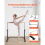 VEVOR Ballet Barre, Barre Bar for Home, Freestanding Portable Ballet Stretching Dance Bars, Height Adjustable Anti-Wobble Fitness Gym Studio Equipment, for Pilates Balance Workout