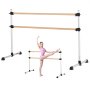 VEVOR Ballet Barre Dans Barre Vrijstaande Dubbele Barre, Hoogte Verstelbaar (170-1165 mm) Houten Stretch Barre voor Ballet Oefeningen, Balans Training, Ontspanningsoefeningen