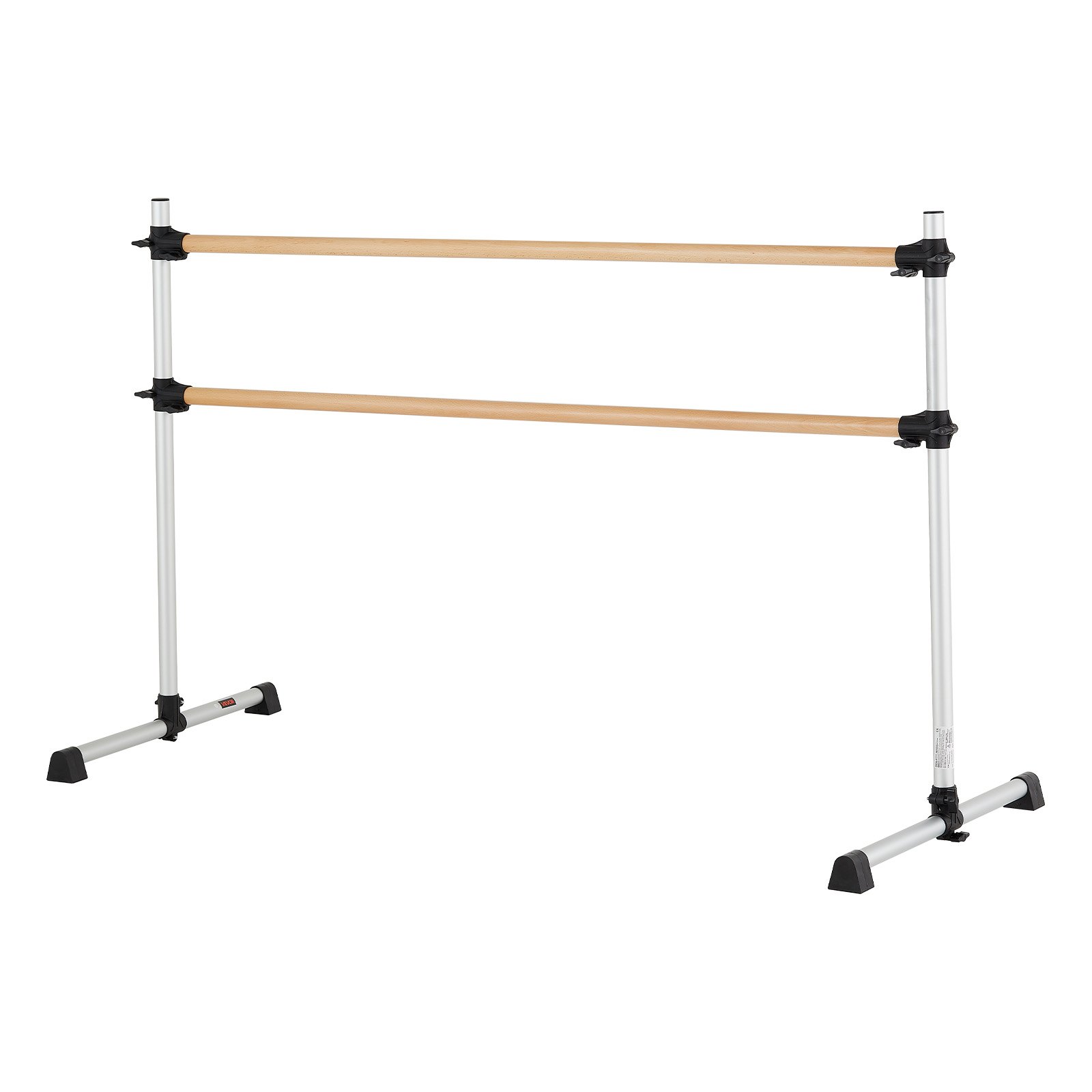 VEVOR Ballet Barre Dans Barre Vrijstaande Dubbele Barre, Hoogte Verstelbaar (170-1165 mm) Houten Stretch Barre voor Ballet Oefeningen, Balans Training, Ontspanningsoefeningen