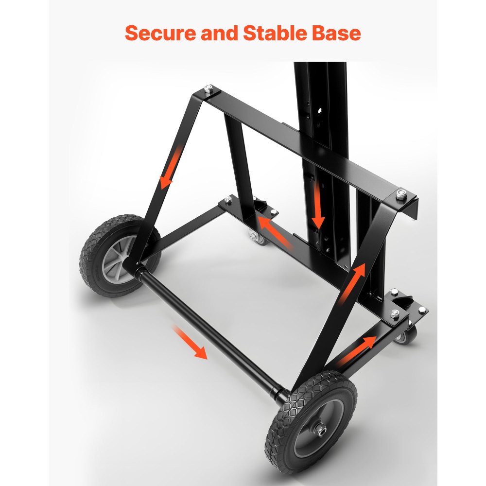 VEVOR Gipsplaatlift, 68 kg paneellift voor plafond- en wandmontage, éénpersoons gipsplaatlift, max. 1219 x 4878 mm. Verticale paneellift met wielen, gemakkelijk te vervoeren (geel)