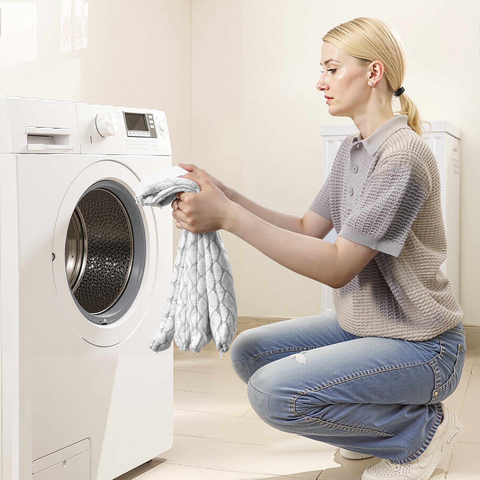 VEVOR Kingsize kussen, kussen met memory foam vulling, ondersteunend en verstelbaar bedkussen, inclusief kussensloop van natuurlijke vezels, beddengoed voor rug-, buik- en zijslapers