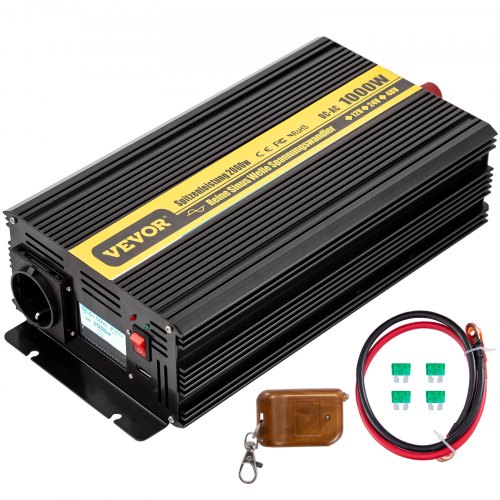 Vevor Zuivere Sinus Omvormer Omvormer 12 V Naar 230 V 1000 W Pure Sinus Lcd Auto