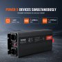 VEVOR Pure Sine Wave Power Inverter 3000W DC12V to AC230V LCD Remote Control CE