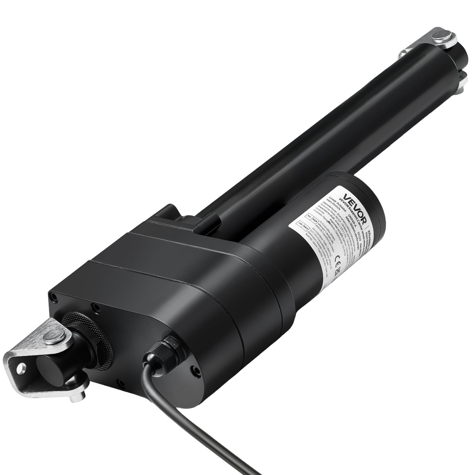 VEVOR 12V lineaire aandrijving, 200 mm lineaire actuator, 9000 N lineaire motor, IP65, 5 mm/s, lineaire actuatoren met montagebeugels voor industriële machinecontainers, zware hefsystemen
