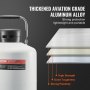 VEVOR liquid nitrogen tank in thickened aviation grade aluminum alloy for strong protection and portability.