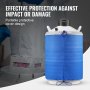 VEVOR liquid nitrogen tank with blue protective cover, ensuring effective impact and damage protection.