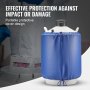 VEVOR liquid nitrogen tank with blue protective cover, showcasing impact-resistant design.