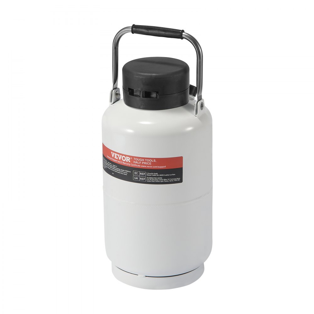 VEVOR vloeibare stikstoftank, 3L aluminiumlegering vloeibare stikstofcontainer, LN2-tank Dewar met 6 canisters en draagtas met riemen, cryogene tank voor de cosmetische industrie, zaadconservering, wetenschappelijk gebruik