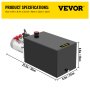 VEVOR Single Acting 15L Hydraulic Pump Tipper Trailer, Hydraulic Pump Hydraulic Unit Single Acting Unit 12V 3200PSI Max. Pressure 1.6-3kW