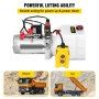 VEVOR Hydraulic Pump, Double Acting Hydraulic Power Unit, 12V DC Tipper Trailer Pump, 2850 RPM, Hydraulic Power Unit for Lifting Tipper Trailers and Cars (3 Quart, Double Acting)