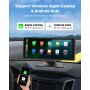 VEVOR Wireless Car Stereo, 10-Inch HD Portable Radio Touch Screen with Apple CarPlay and Android Auto, CarPlay Screen with Front & Backup Cameras, Voice Control, Mirror Link, Bluetooth, GPS Navigation