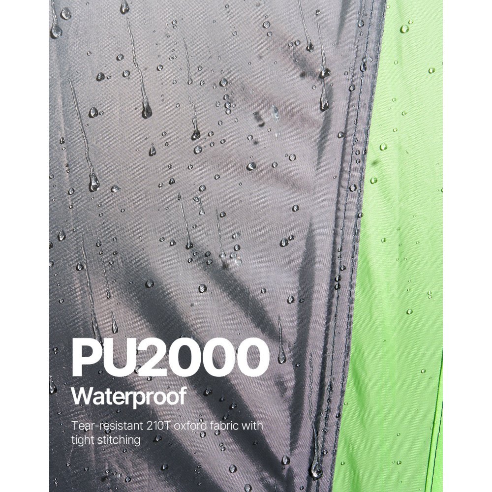 VEVOR SUV Tent for Camping, 10FT L x 10FT W, Waterproof PU2000mm Spacious Double Layer Design for 5-8 Person, SUV Camping Tent with Shade Awning and Mesh Windows, Includes Rainfly and Storage Bag