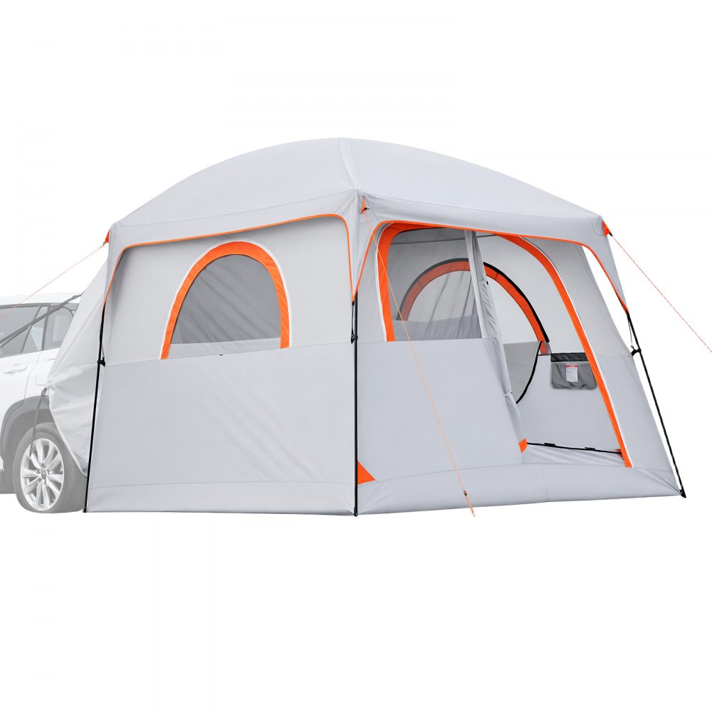 VEVOR Large SUV Tent for 6 Person, 3.05 x 2.74m 3-Season SUV Tailgate Tent with Ventilated Doors & Mesh Windows, PU2000mm Waterproof Dual-Use Car Rear Hatch Tents for Outdoor Camping Hiking