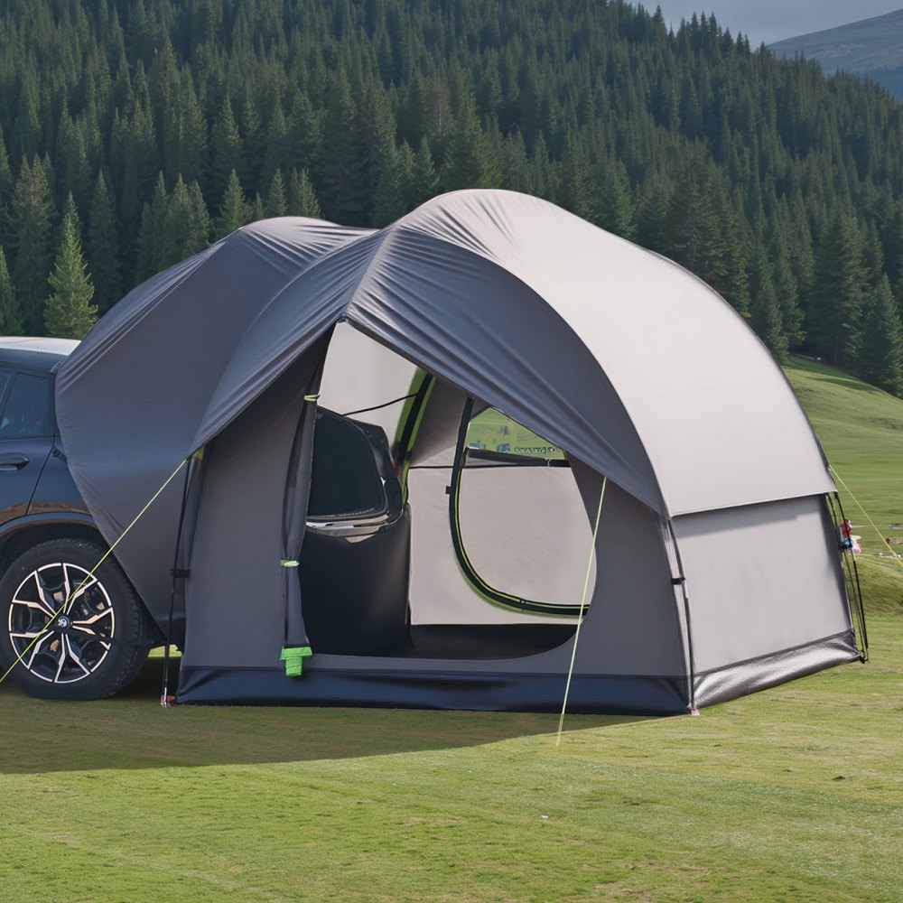 VEVOR SUV Tent Camping Auto Tent (240 x 240 x 215 cm) Waterdicht PU2000 Ruim Dubbellaags Ontwerp voor 5-8 Personen, SUV Kampeertent met 2 Deuren & Gaasramen & Regendak & Tas