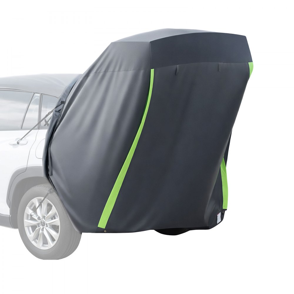 VEVOR Achterklep Autotent (1,5 x 1,5 m Hoofdtent), Waterdicht (PU2000 mm) Kampeertent met Zonnescherm & Draagtas, Achterkleptent voor SUV voor Kamperen, Wandelen en Buitenactiviteiten, Draagbaar