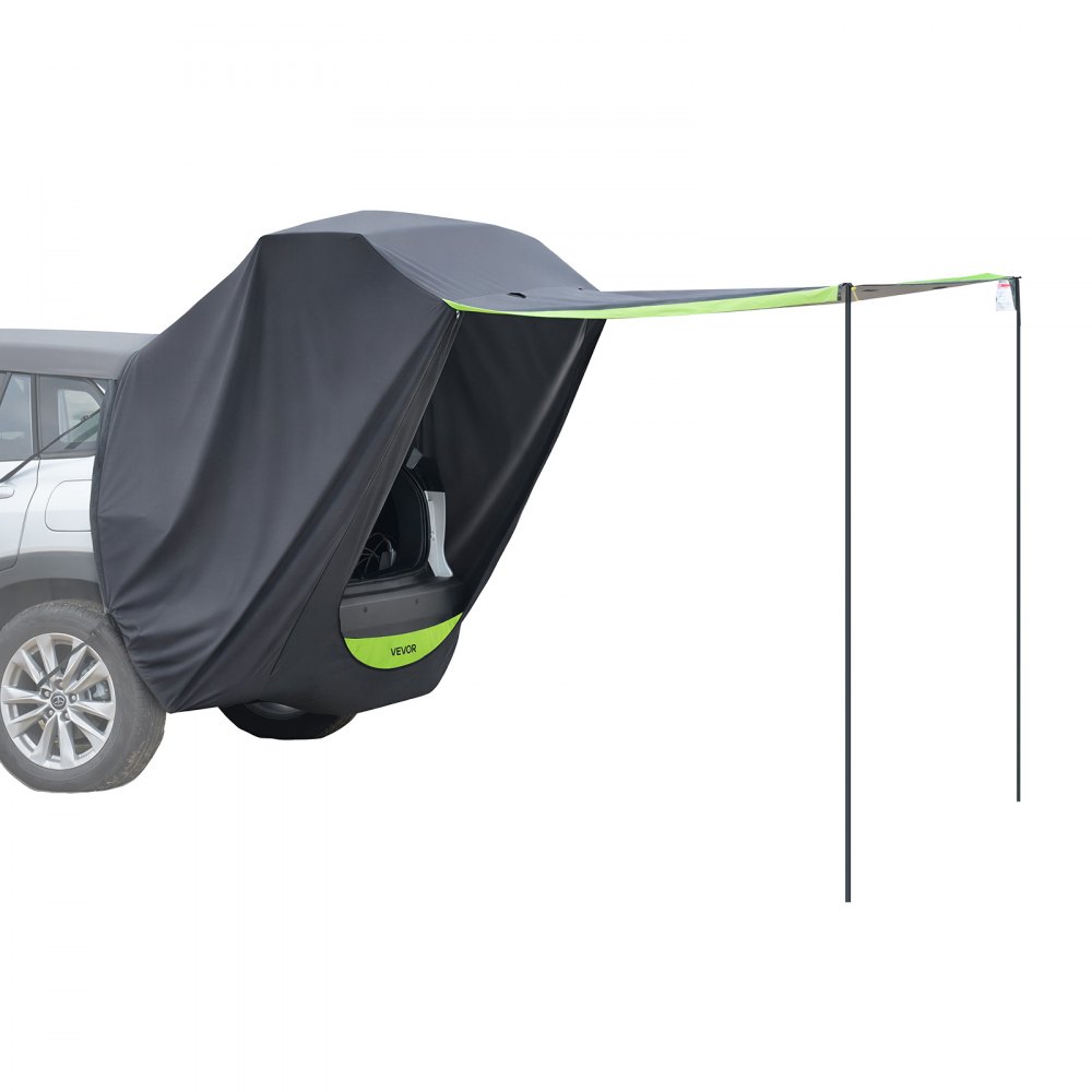 VEVOR Achterklep Autotent (1,5 x 1,5 m Hoofdtent), Waterdicht (PU2000 mm) Kampeertent met Zonnescherm & Draagtas, Achterkleptent voor SUV voor Kamperen, Wandelen en Buitenactiviteiten, Draagbaar