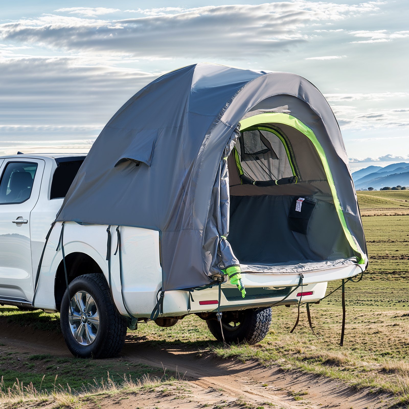 VEVOR Trucktent, kampeertent, pick-up tent voor laadbakken van 1676-1830 mm, waterdichte trucktent met dubbelwandige ramen en opbergtas, geschikt voor 2 tot 3 personen
