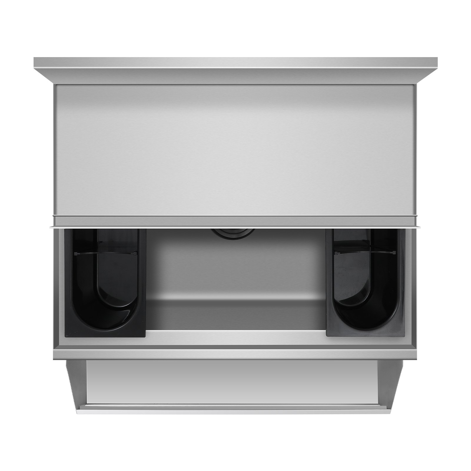 VEVOR Commercial Ice Bin, 61.6 L Underbar Ice Bin, 24 x 24.2 x 37 in Stainless Steel Ice Chest with Sliding Lid, Bottle Holders, and Adjustable Bullet Feet, Cocktail Unit for Bar, Restaurant & Pub