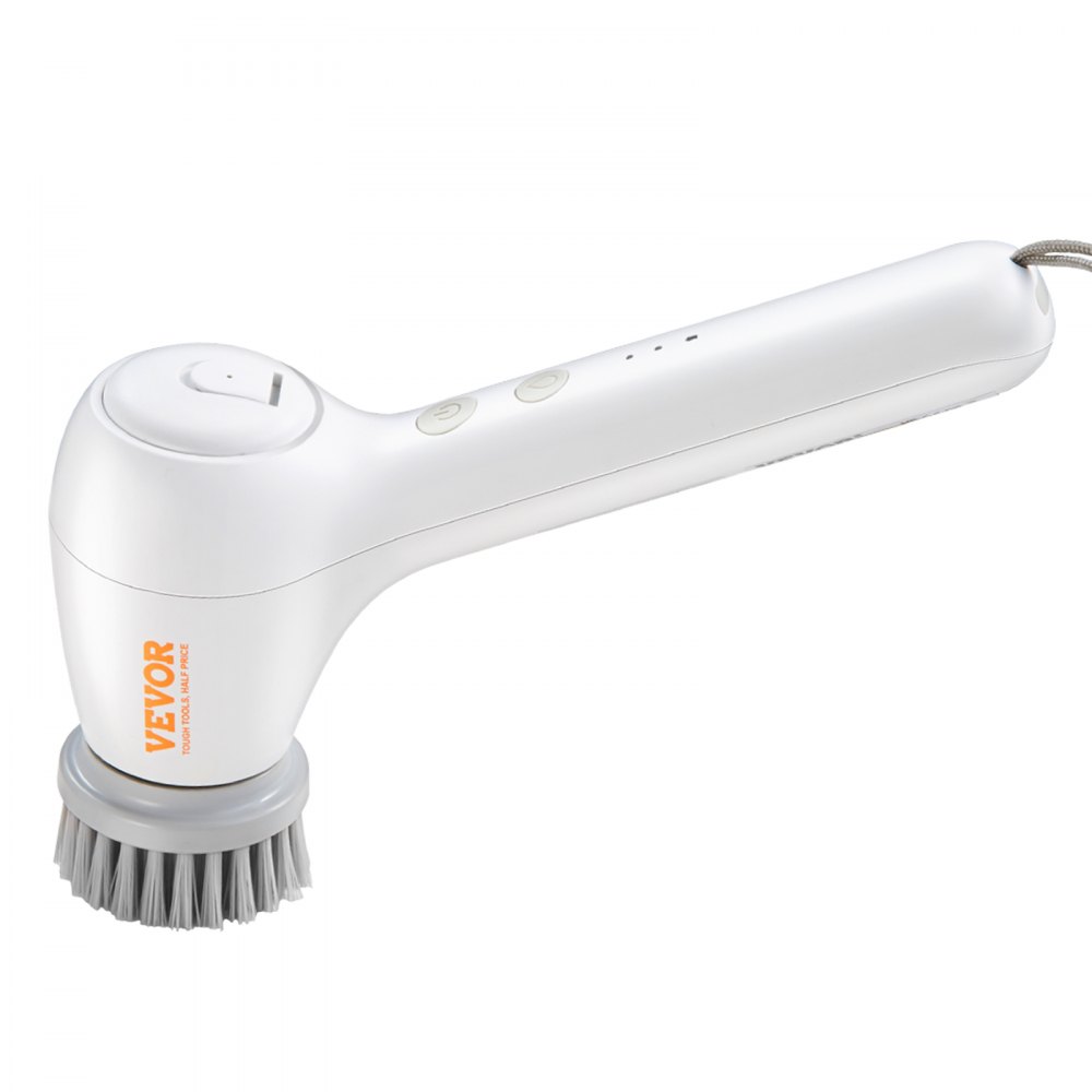 VEVOR elektrische borstelreiniging Reinigingsborstel met 5 verwisselbare reinigingskoppen 2 snelheden Snoerloze scrubber voor badkamer Douche Tegelreiniging
