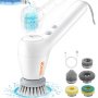 VEVOR Electric Brush Cleaning Cleaning Brush with 5 Interchangeable Cleaning Heads 2 Speed ​​Cordless Scrubber for Bathroom Shower Tile Cleaning
