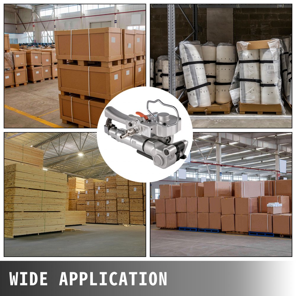 VEVOR Pneumatic Strapping Tool A25 Hand Held Strapping Machine for 0.75-0.98 inch PP/PET Belt Pneumatic Strapping Machine with 3500N Max Tension Packaging Banding Balers for 0.5-1.5mm Plastic Belt