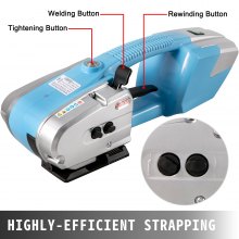 VEVOR Handheld Strapping Machine for PET/PP Belt Strapping Tool Battery Powered 11-16mm Width Rechargeable Strapping Battery Tool Hot Melting Strapping Machine Automatic Electric Strapper Portable