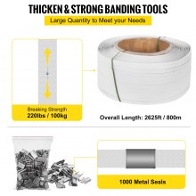 VEVOR Manual Pallet Strapping Banding Kit, PET/PP Manual Strapping Tools Packing Machine 1000M Hand Strapping, Tensioner & Sealer for 12mm Strapping