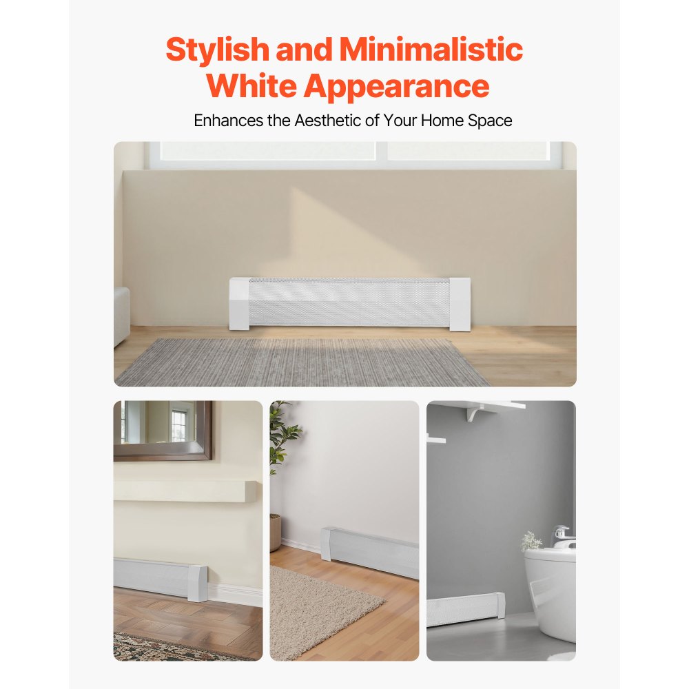 VEVOR Radiatorbekleding, Premium Serie, 917 x 81 x 193 mm, Standaard Frontbekleding voor Elektrische Radiatoren, Vervangende Bekleding van Robuust Staal, voor Slaapkamer, Wit