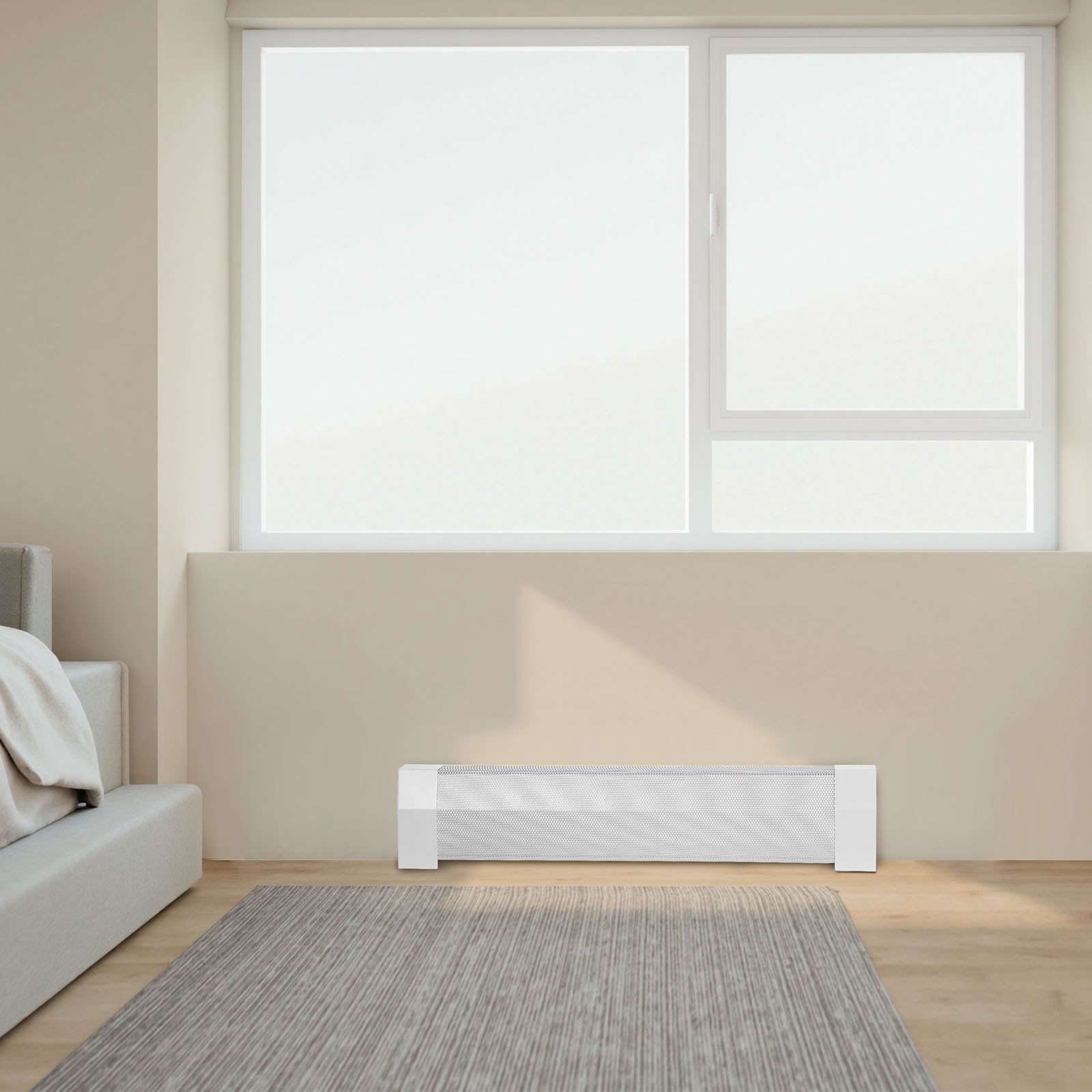 VEVOR Radiatorbekleding, Premium Serie, 917 x 81 x 193 mm, Standaard Frontbekleding voor Elektrische Radiatoren, Vervangende Bekleding van Robuust Staal, voor Slaapkamer, Wit