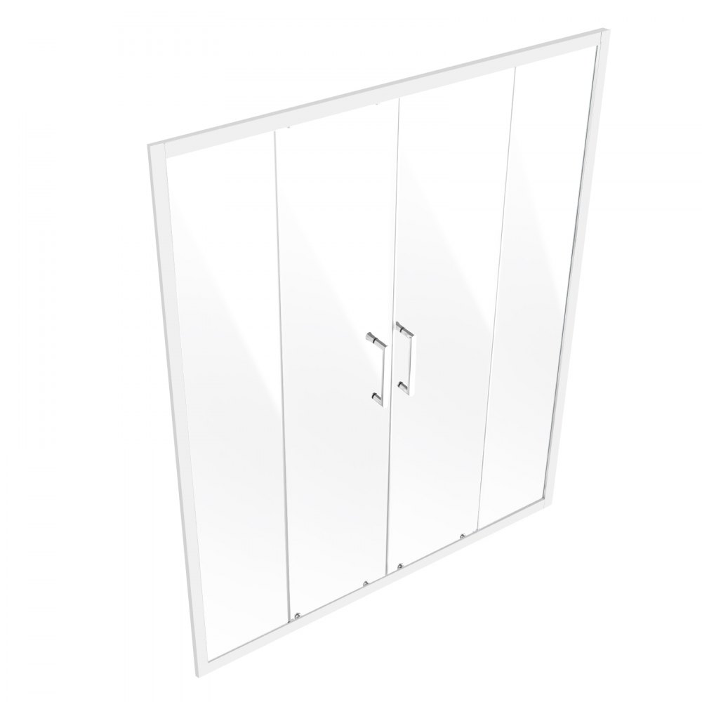 VEVOR Semi-frameless Shower Door, 57.8-59" W x 70" H, Double Sliding Glass Door with 1/4"(6mm) Clear Tempered Glass, Waterproof Shatterproof NANO Stain-Resistant with Stainless Steel Hardware, Chrome