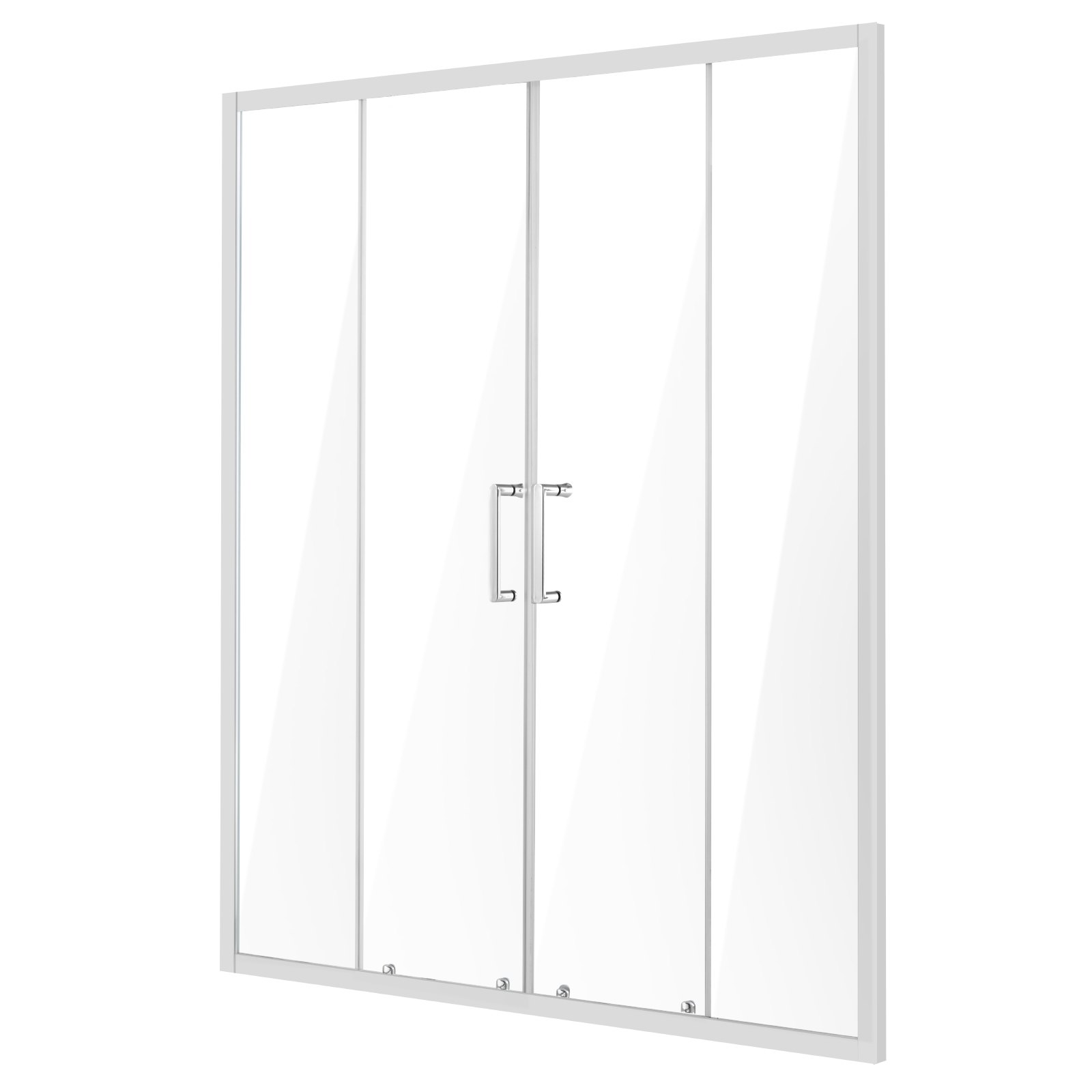 VEVOR semi-frameloze douchedeur schuifdeur douchecabine 1469-1499 x 1778 mm dubbele glazen schuifdeur met (6 mm) helder gehard glas, waterdicht en vlekbestendig, met roestvrijstalen beslag