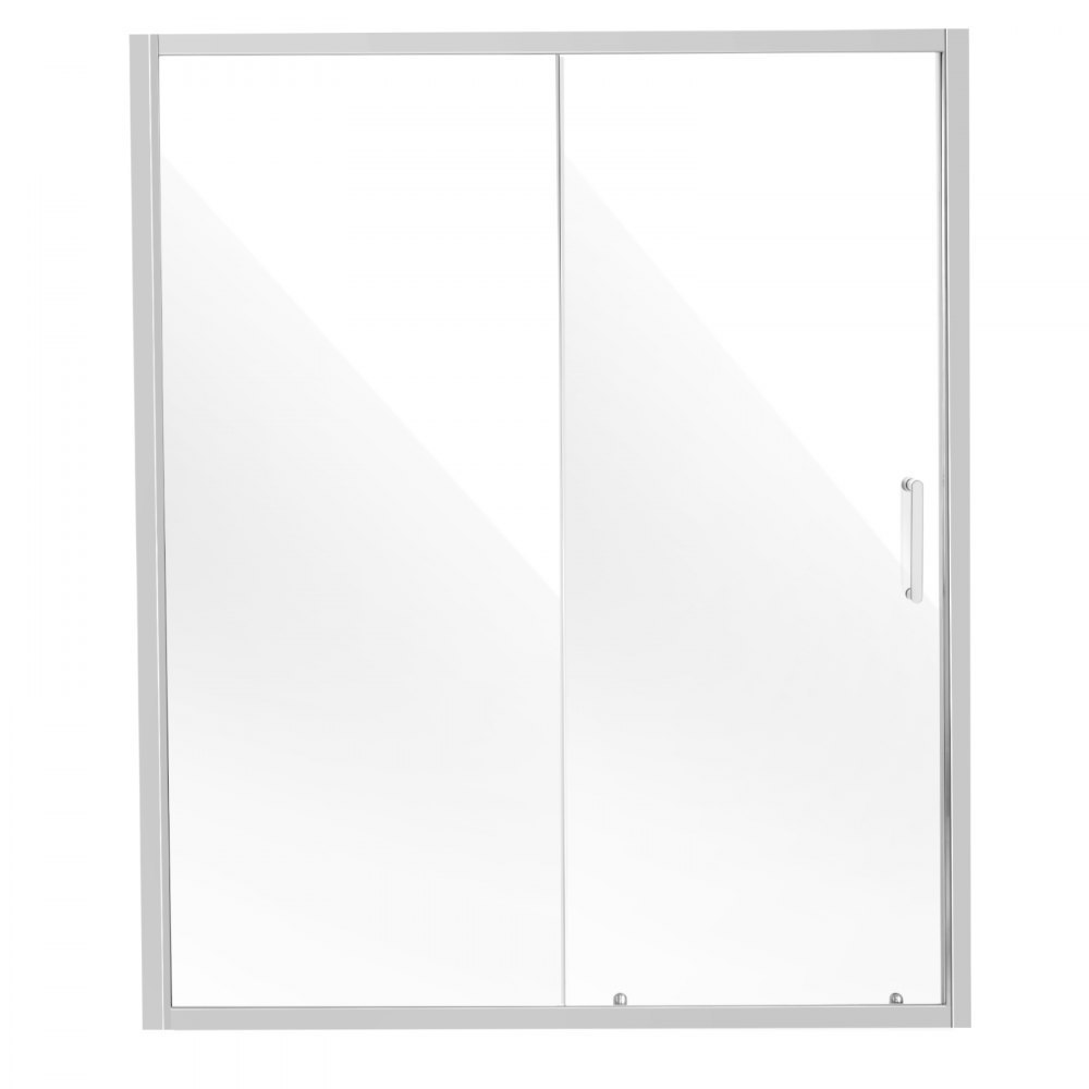 VEVOR Semi-frameless Shower Door, 57.7-59" W x 70" H, Shower Sliding Glass Door with 1/4"(6mm) Clear Tempered Glass, Waterproof Shatterproof NANO Stain-Resistant with Stainless Steel Hardware, Chrome
