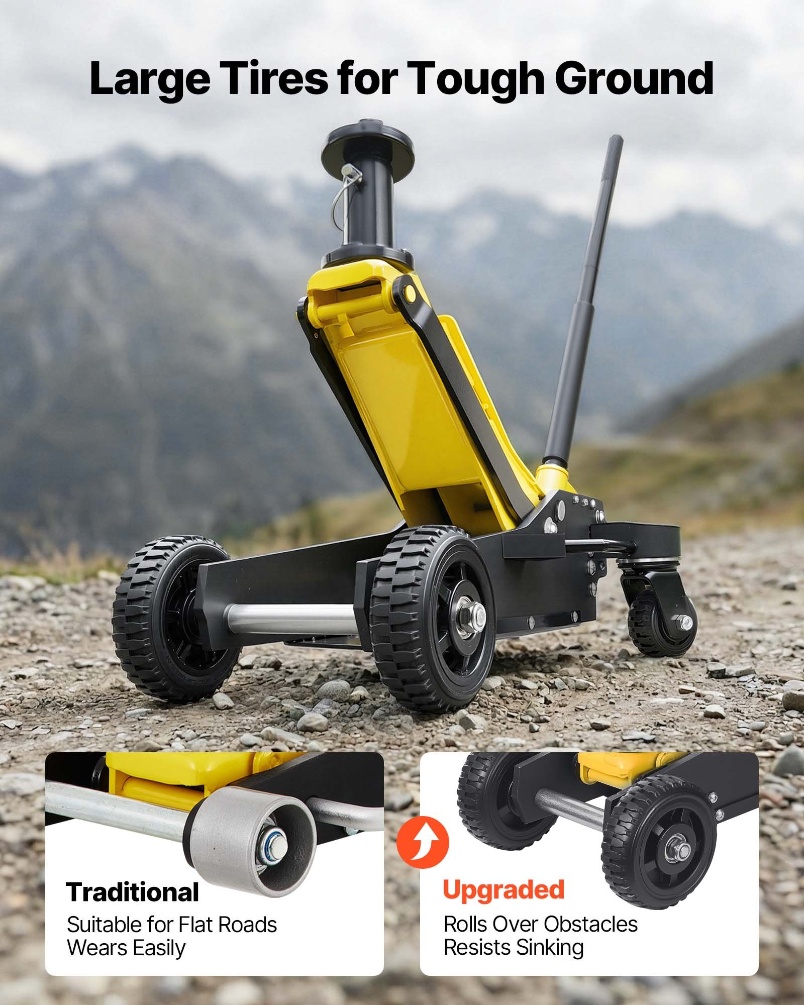 VEVOR Floor Jack, 3 Ton (6614 lbs) Capacity, Aluminum & Steel Racing Floor Jack with Dual Pistons Quick Lift Pump & Extension Post, Hydraulic Trolley Car Lift for SUV Pickup, Lifting Range 5.9"-29.3"