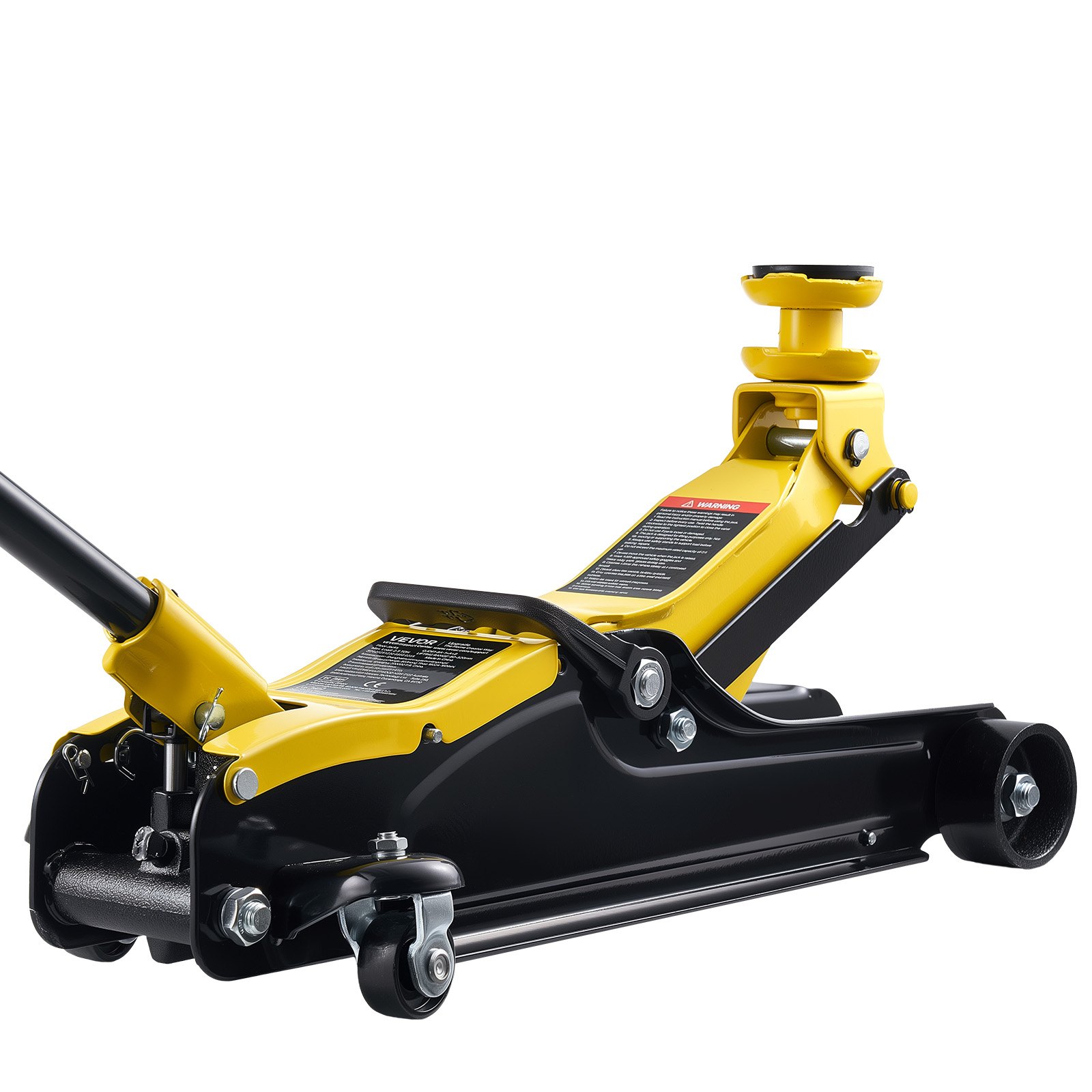 VEVOR hydraulische krik met hefvermogen van 2,5 ton, platte stalen krik met snelhefpomp met één zuiger en SUV-adapters, autokrik voor sedans, hefbereik van 85–320 mm, krik voor raceauto's