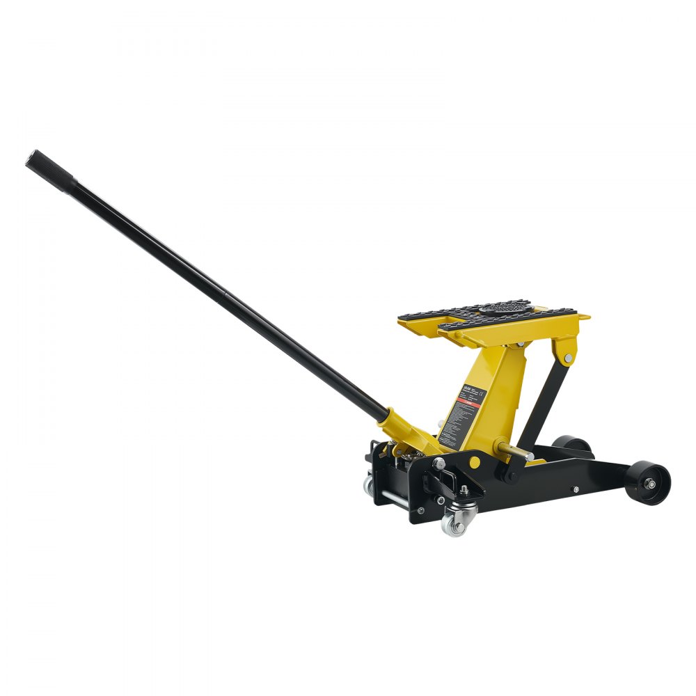 VEVOR hydraulische krik met hefvermogen van 2 ton, platte stalen krik met snelwerkende pomp met enkele zuiger, autokrik voor auto's, motoren en ATV's, hefbereik van 150–435 mm, krik voor raceauto's