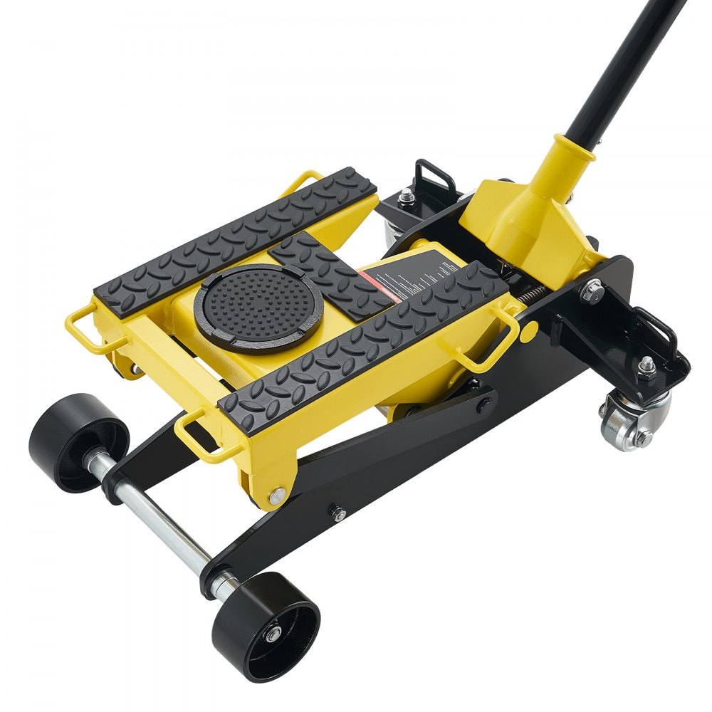 VEVOR hydraulische krik met hefvermogen van 2 ton, platte stalen krik met snelwerkende pomp met enkele zuiger, autokrik voor auto's, motoren en ATV's, hefbereik van 150–435 mm, krik voor raceauto's