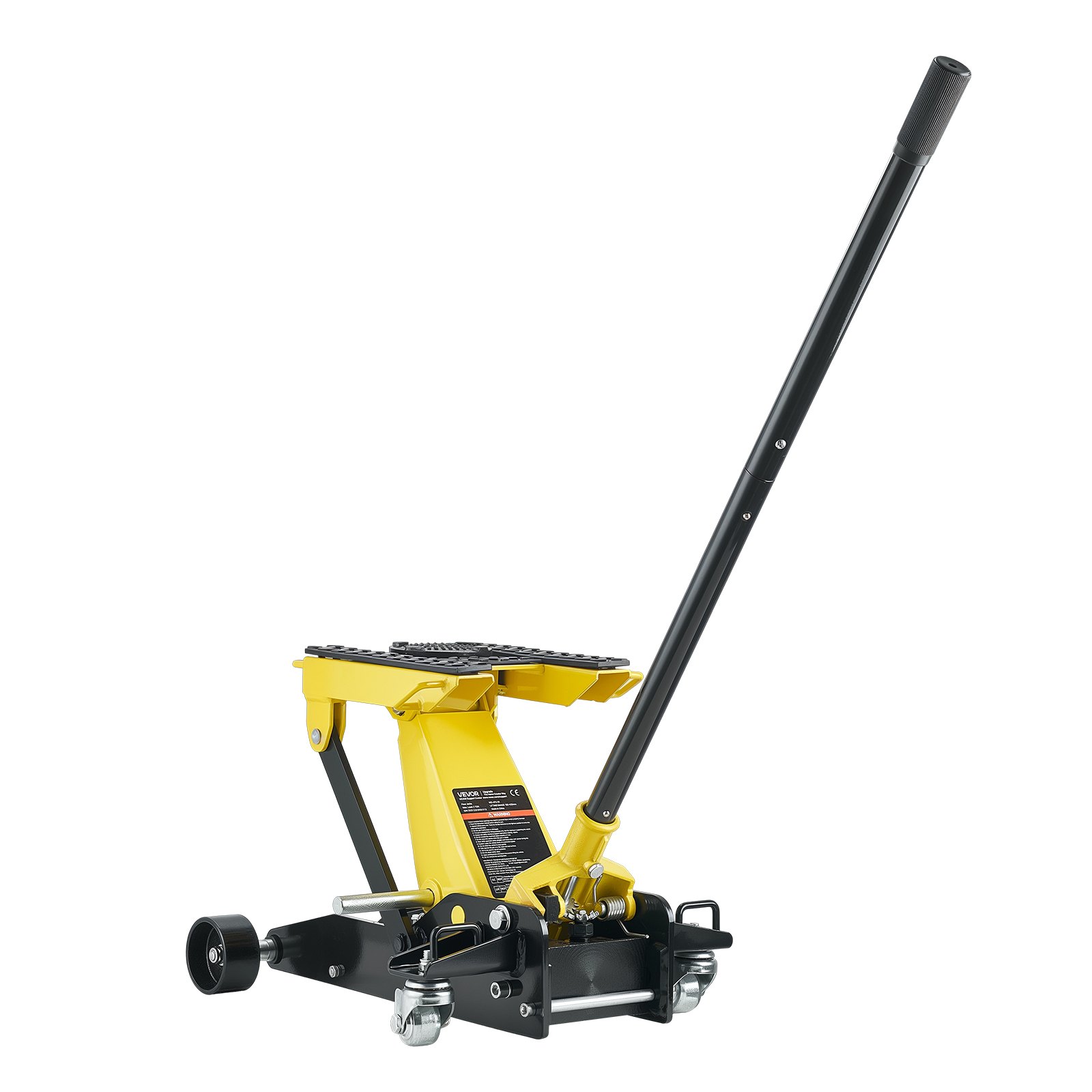 VEVOR hydraulische krik met hefvermogen van 2 ton, platte stalen krik met snelwerkende pomp met enkele zuiger, autokrik voor auto's, motoren en ATV's, hefbereik van 150–435 mm, krik voor raceauto's