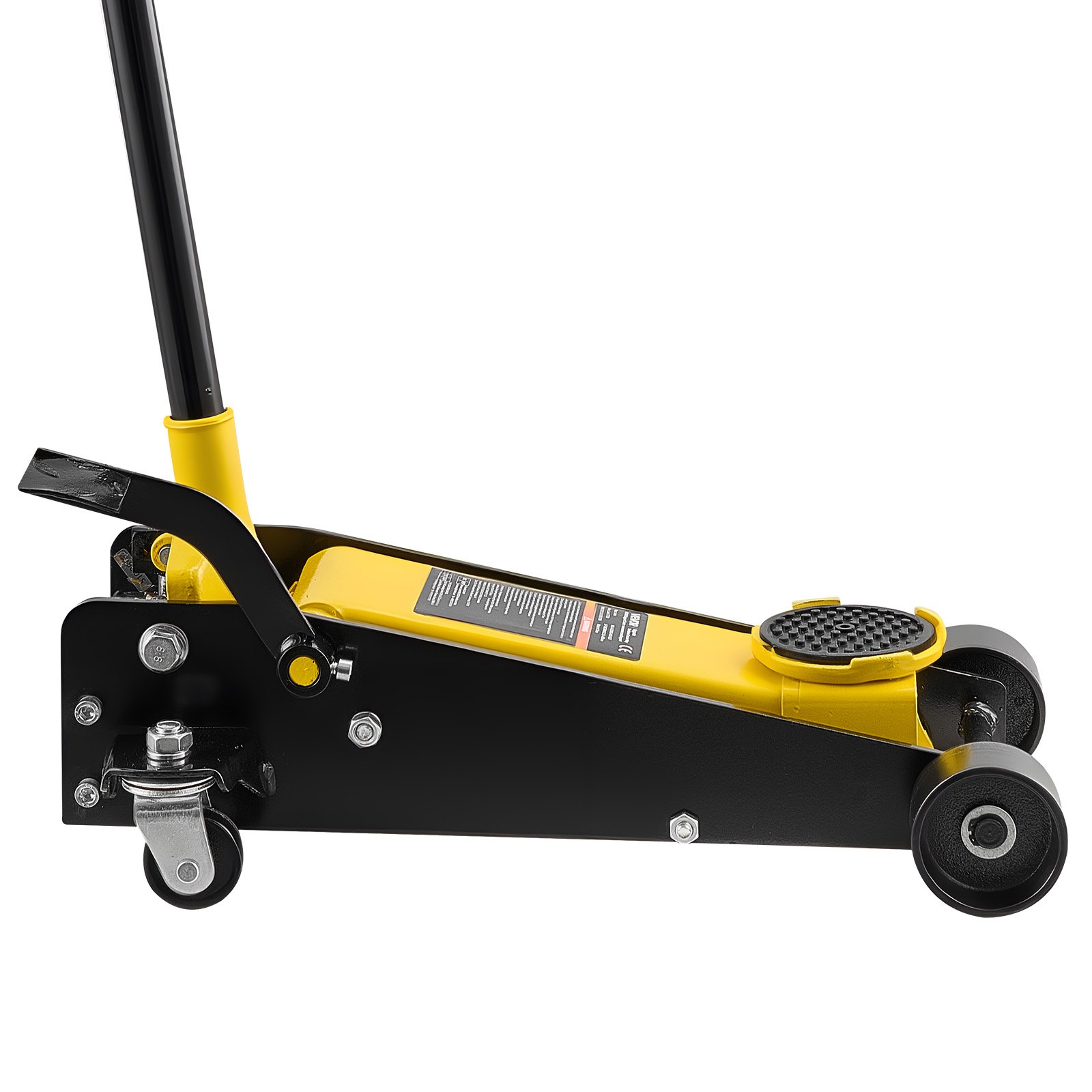 VEVOR Low Profile Floor Jack, 3 Ton (6614 lbs) Capacity, Steel Racing Floor Jack with Single Piston Quick Lift Pump & Foot Pedal, Hydraulic Trolley Car Lift for SUVs, Pickups, Lifting Range 5.1"-19.7"