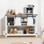 VEVOR Koffiebarkast 120 x 39,8 x 83 cm Boerderijkoffiebarkast met 4-laags opbergruimte, koffiebartafel met schuurdeuren, buffetkast voor woonkamer en entree