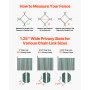 VEVOR Bottom Locking Privacy Slats, Single-Wall Vertical Bottom-Locking Slats for Chain-Link Fence, High-Density HDPE Chain Link Slats Ideally Fit 5' High Fence for Garden, Farm, Sports Field(Green)