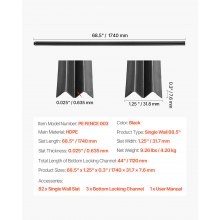 VEVOR Kettingschakelhek Privacy Scherm Lamellen Enkele Wand 1740mm