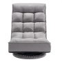 VEVOR Swivel Floor Gaming Chair, 360-Degree Rotating Floor Chair with 4 Adjustable Position Folding Backrest and Lumbar Support, Folding Video Reclining Sofa for Watching TV Reading Playing Game, Gray