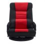 VEVOR Draaibare vloergamestoel met armleuningen (360° draaibaar) Vloerbank met 6 verstelbare standen, rugleuning en lendensteun, Video-relaxfauteuil voor tv kijken en lezen, Rood/Zwart